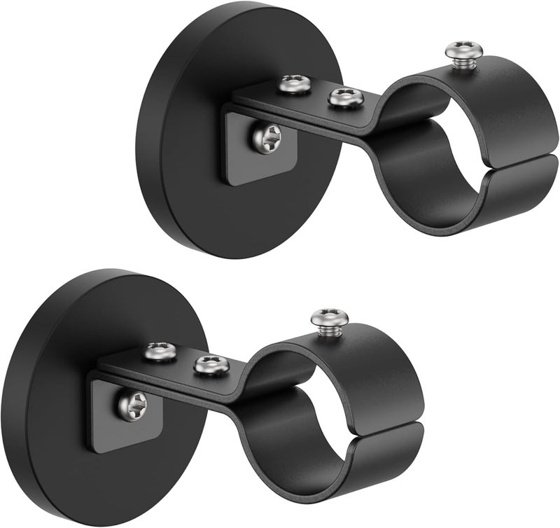 MUTUACTOR Magnetic Curtain Rod Brackets,Heavy Duty Magnet Curtain Rod Bracket for Metal Doors,2PCS Anti-scratch Curtain Holders for Hanging Window Rods Café Rods Spring Tension Rods - Image 1